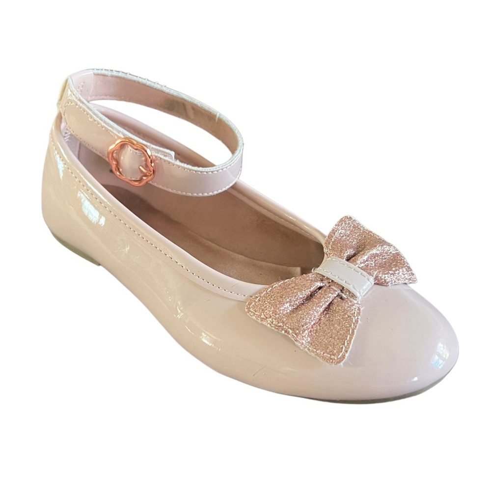 Rachael Girls Rose Beige Patent Beth Mary Janes Size 2